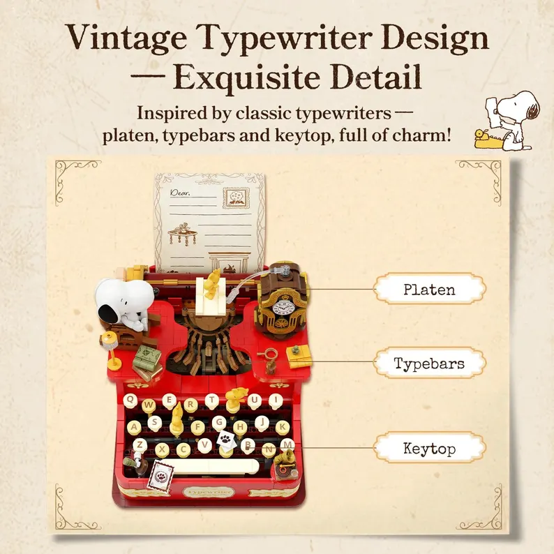 Typewriter Building Blocks Set 🐶