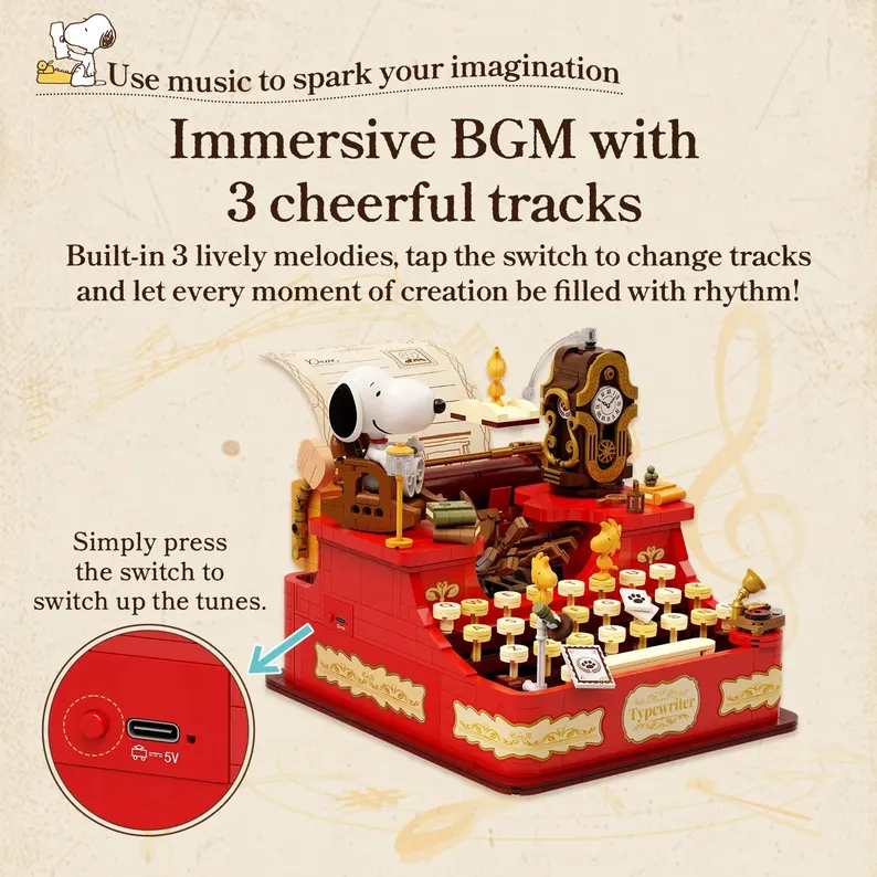 Typewriter Building Blocks Set 🐶