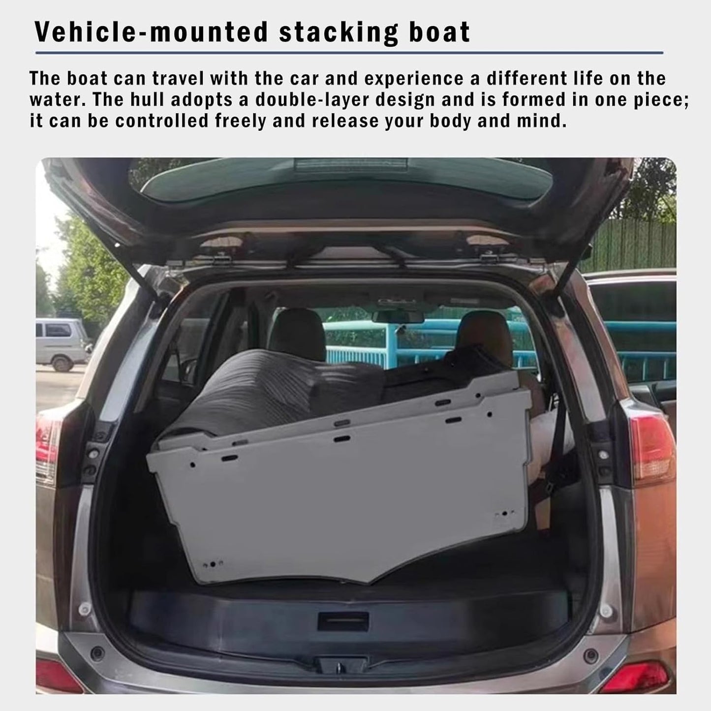 🛶Jise Car Portable Boat！Fishing trips，Pleasure cruises，Lightweight, portable & easy to assemble，Includes motor