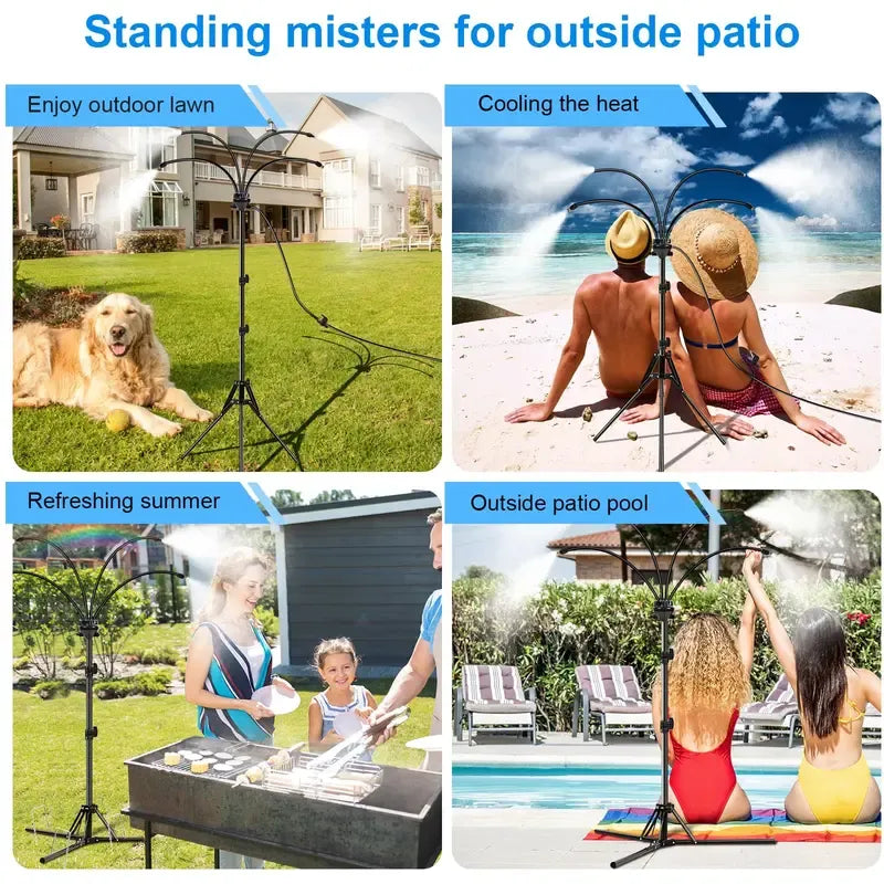 🌬️ Outdoor Standing Misting System | Cool Your Patio & Yard Fast