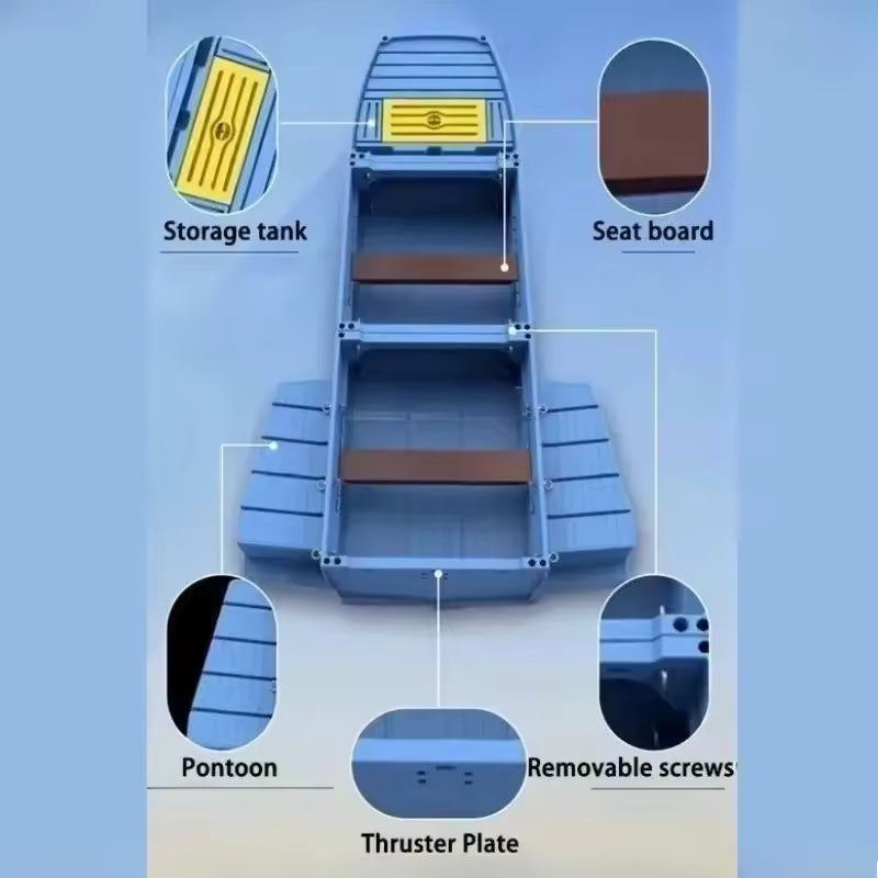 🛶Jise Car Portable Boat！Fishing trips，Pleasure cruises，Lightweight, portable & easy to assemble，Includes motor