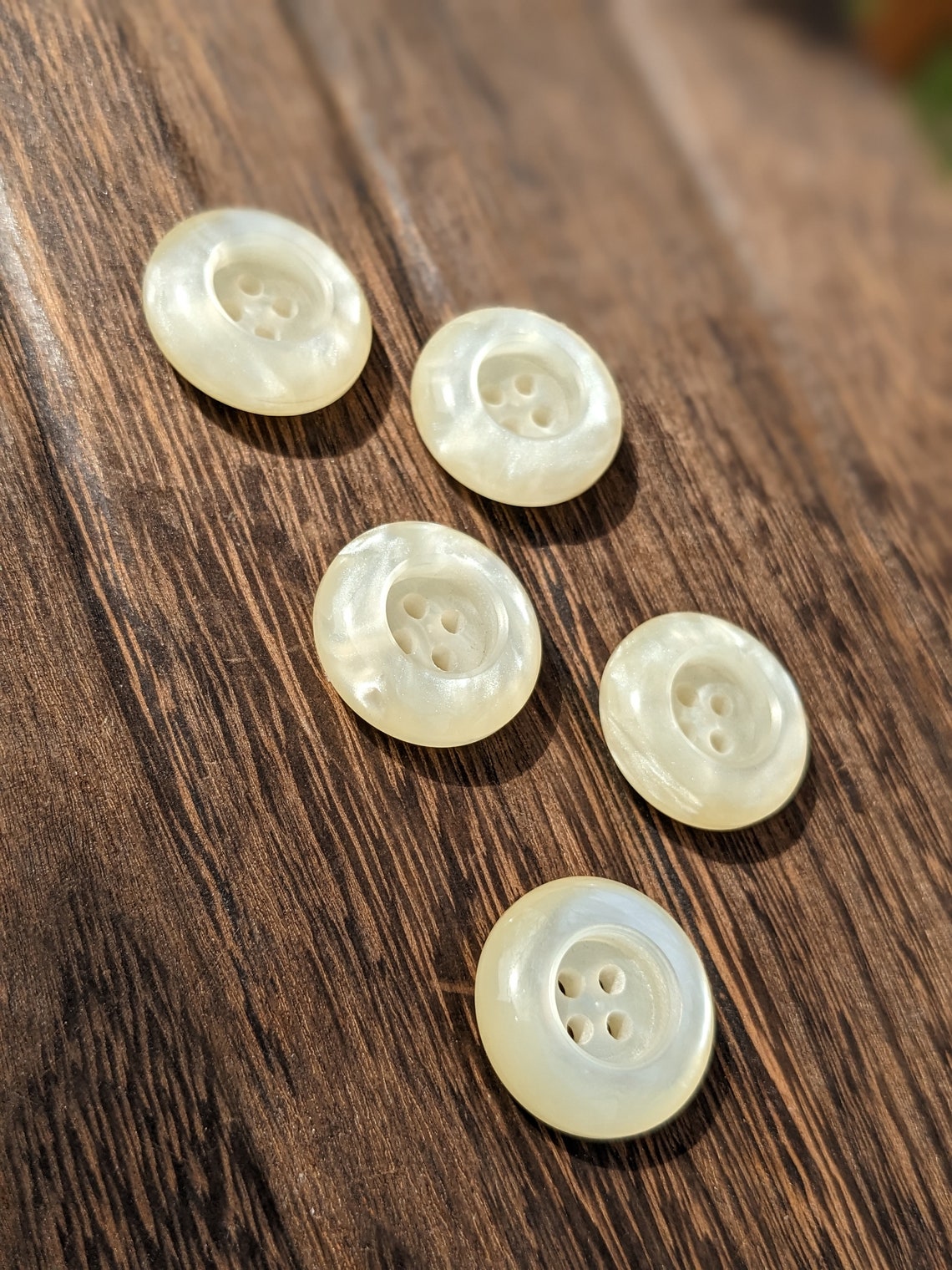 Vintage Thick White Buttons