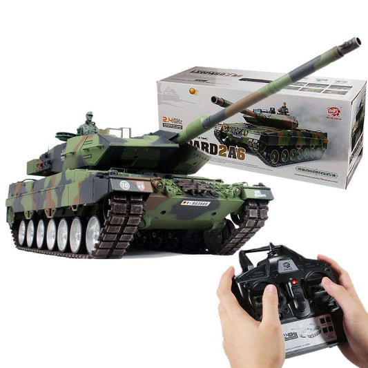 🔥 German Leopard 2A6 RC Tank – Realistic Recoil, BB Shot & IR Combat Ready 🎯