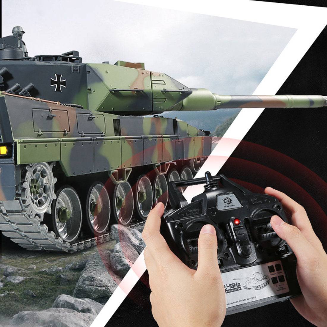 🔥 German Leopard 2A6 RC Tank – Realistic Recoil, BB Shot & IR Combat Ready 🎯